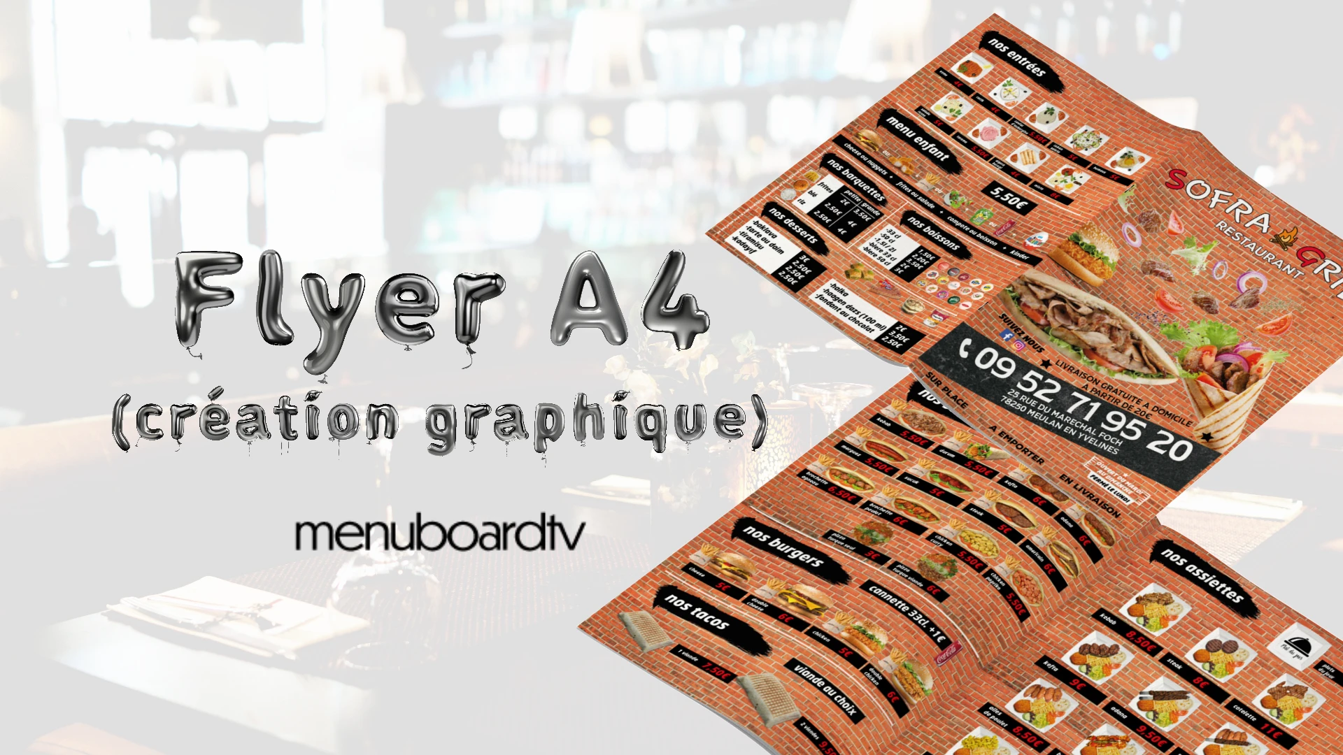 Menu Restaurant A4 (création graphique)